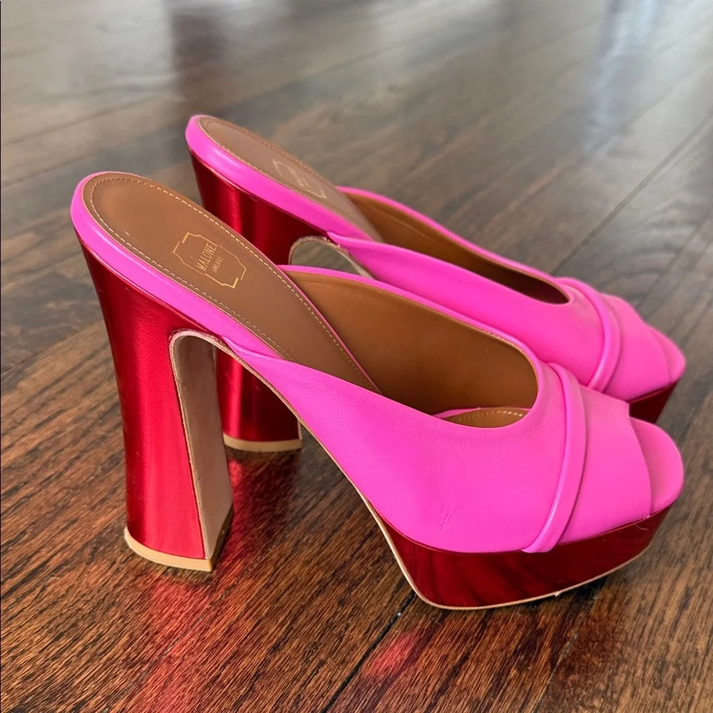 Malone Souliers Pink and Red Platform Heels - Picture 3 of 15